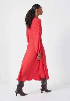 hush Dresses|Grace V-Neck Long Sleeve Dress Bright Red