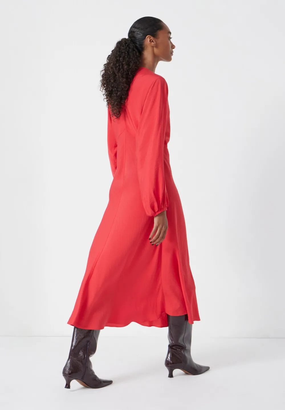 hush Dresses|Grace V-Neck Long Sleeve Dress Bright Red