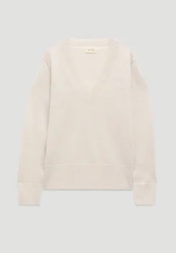 hush Jumpers & Cardigans|Gracey V Neck Metallic Jumper Silver Lurex