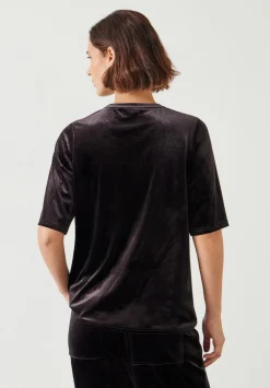 hush Tops & T-Shirts|Hadley Velvet T-Shirt Raisin Brown