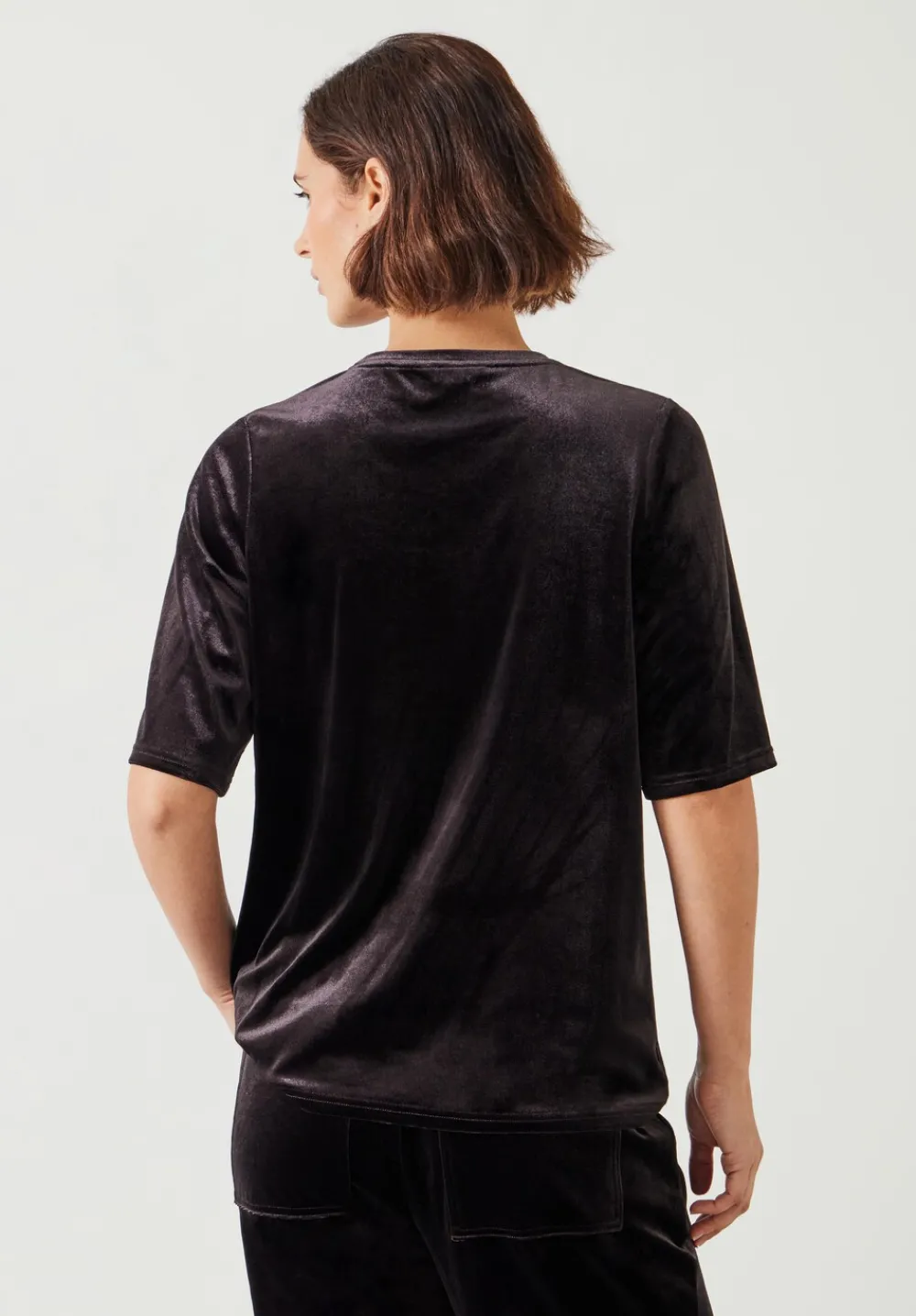 hush Tops & T-Shirts|Hadley Velvet T-Shirt Raisin Brown
