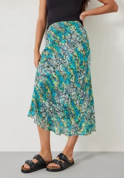 hush Skirts|Hallie Printed Midi Skirt Tie Dye Snake