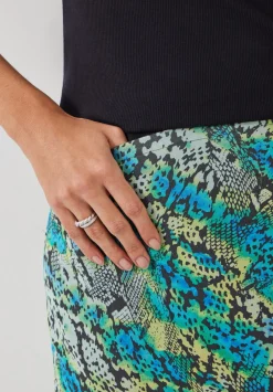 hush Skirts|Hallie Printed Midi Skirt Tie Dye Snake
