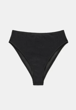 hush Swimwear & Beachwear|Harper High Waisted Crinkle Bikini Bottoms Black