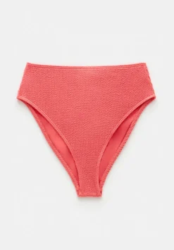 hush Swimwear & Beachwear|Harper High Waisted Crinkle Bikini Bottoms Coral Pink