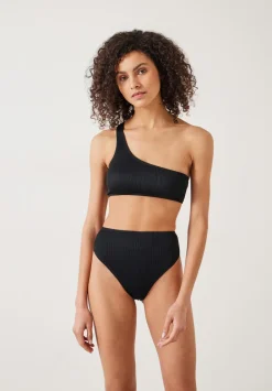 hush Swimwear & Beachwear|Harper High Waisted Rib Bikini Bottoms Black