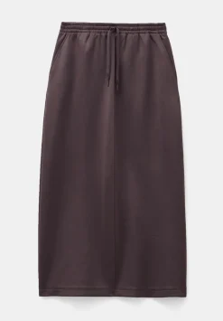 hush Skirts|Harrison Pintuck Jersey Skirt Raisin Brown