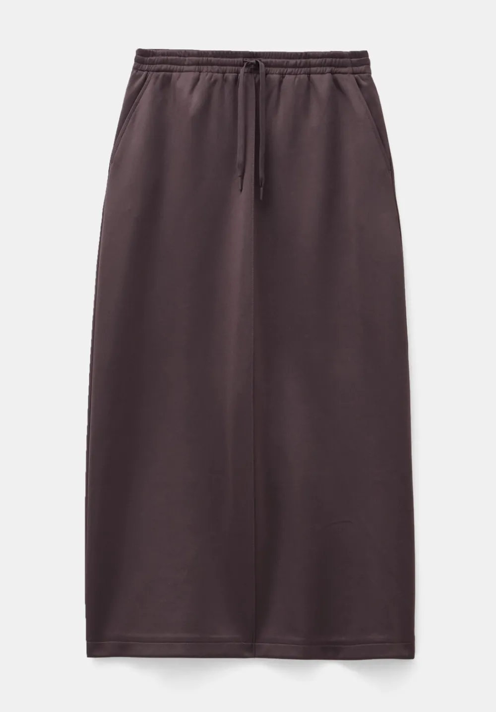 hush Skirts|Harrison Pintuck Jersey Skirt Raisin Brown