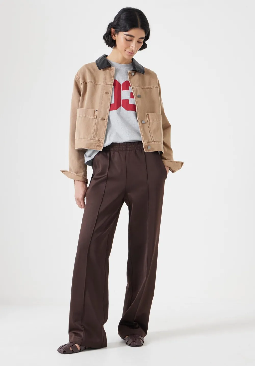 hush Joggers & Leggings|Trousers|Harrison Pintuck Joggers Chocolate brown