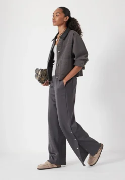 hush Joggers & Leggings|Harrison Popper Straight Leg Trouser Slate Grey
