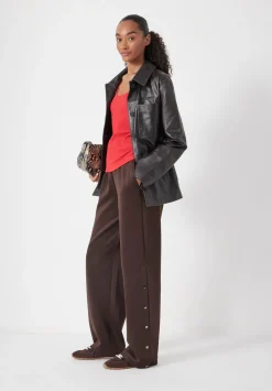 hush Joggers & Leggings|Harrison Popper Straight Leg Trouser Dark Brown