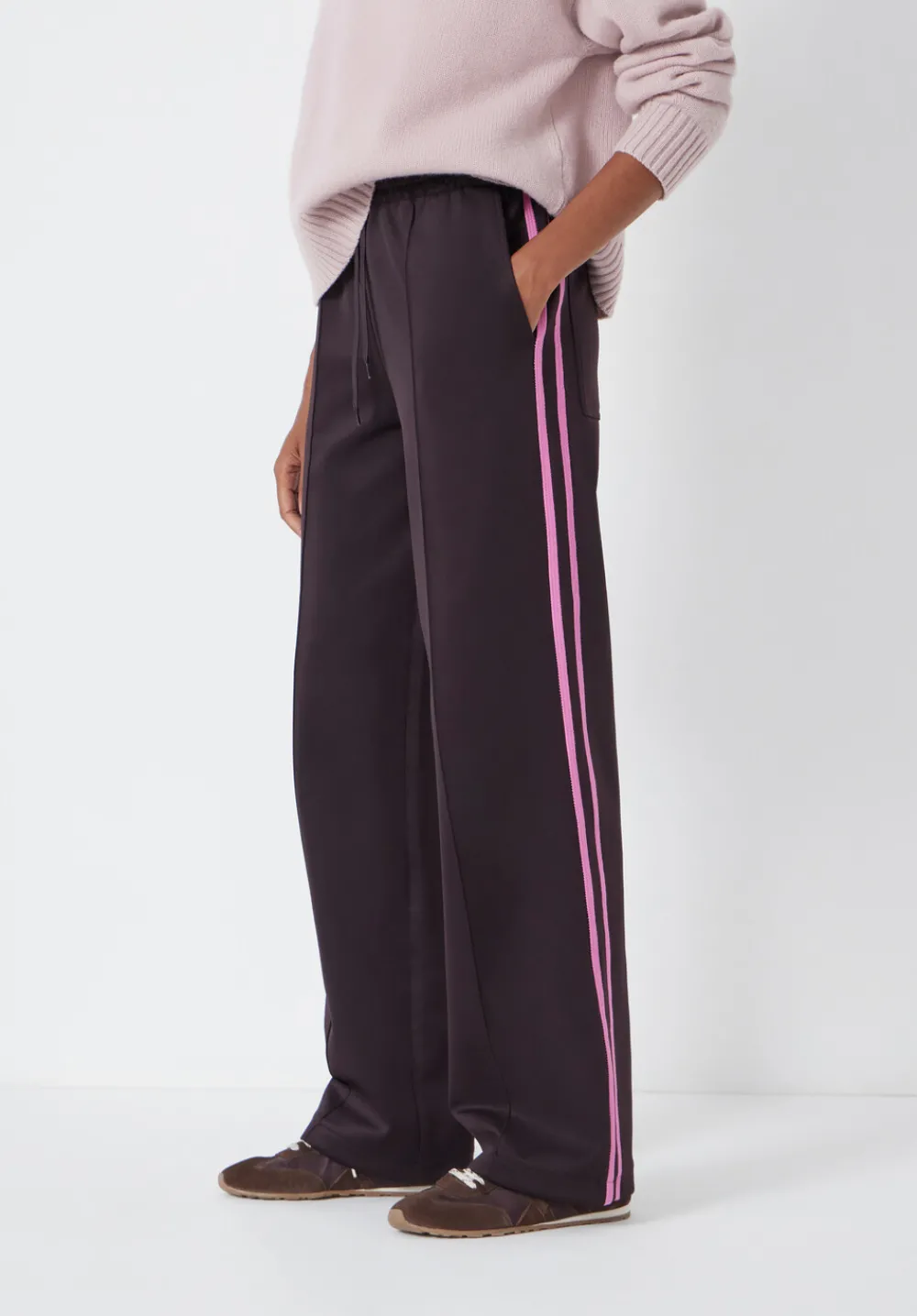 hush Joggers & Leggings|Trousers|Harrison Side Stripe Joggers Plum Purple