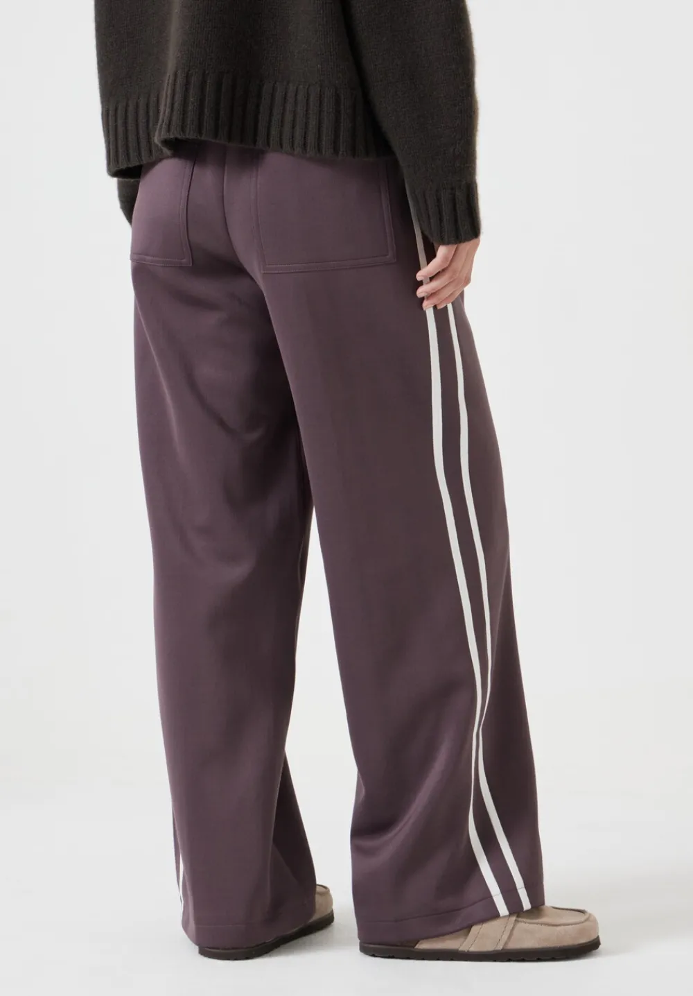 hush Joggers & Leggings|Trousers|Harrison Side Stripe Joggers Raisin Brown
