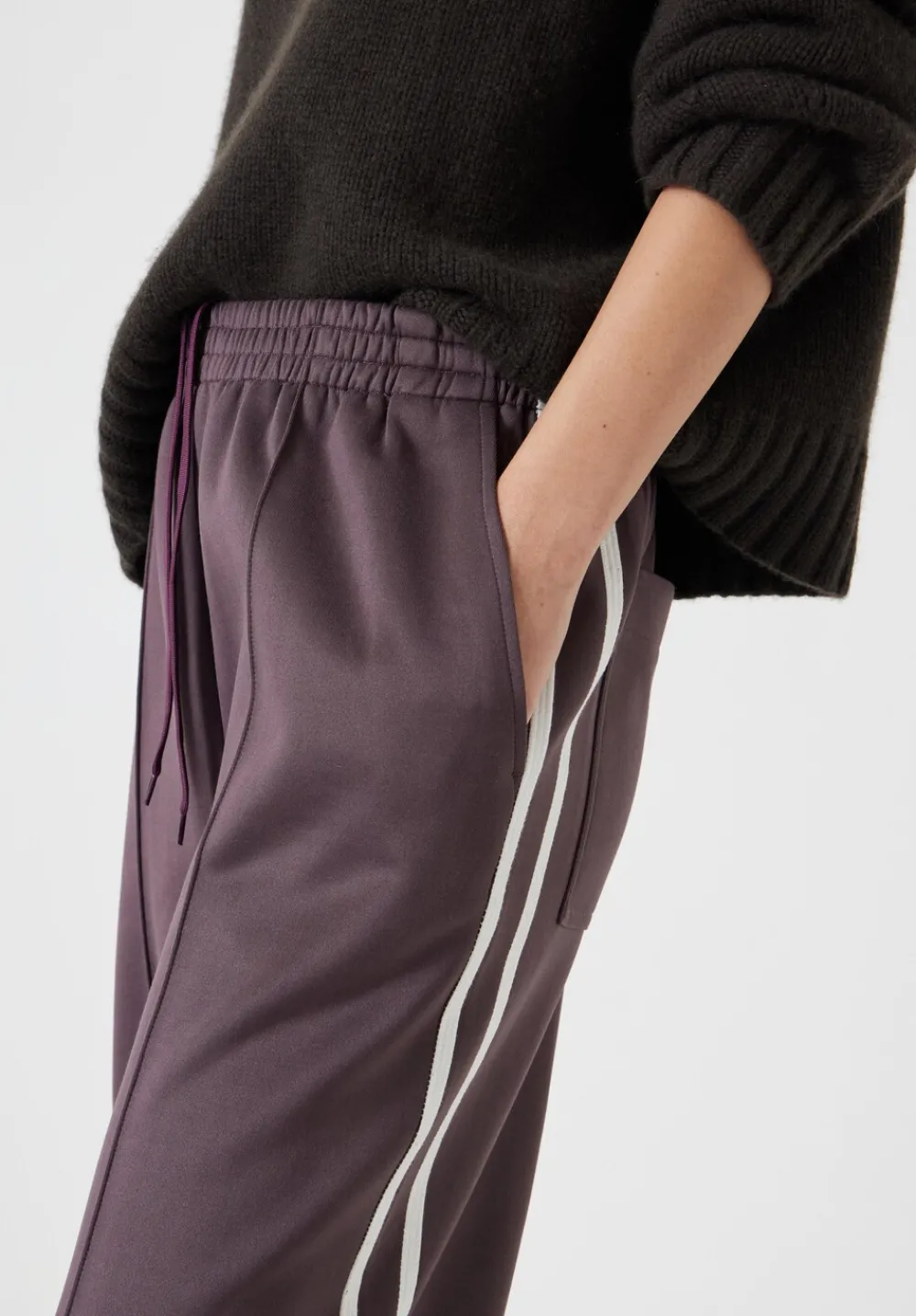hush Joggers & Leggings|Trousers|Harrison Side Stripe Joggers Raisin Brown