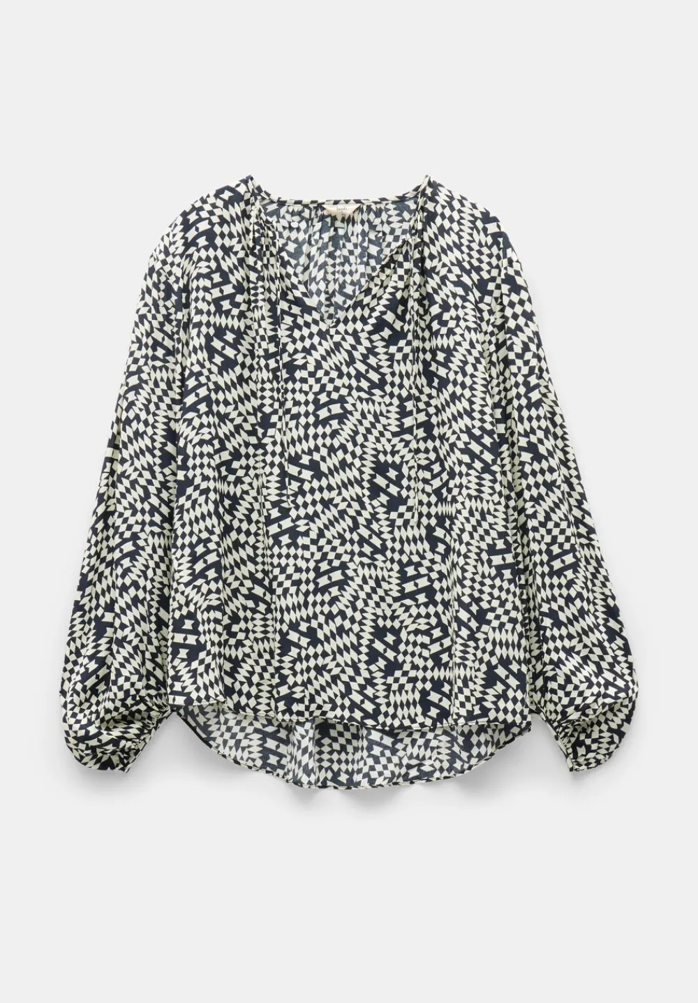 hush Shirts & Blouses|Hartley Gathered Sleeve Printed Top Mini Geo Black