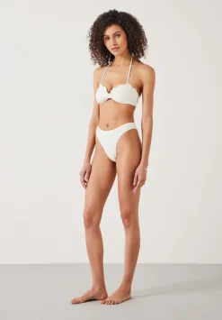 hush Swimwear & Beachwear|Heidi High Leg Crinkle Bikini Bottoms Off White