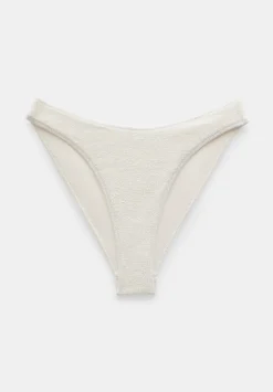 hush Swimwear & Beachwear|Heidi High Leg Crinkle Bikini Bottoms Off White