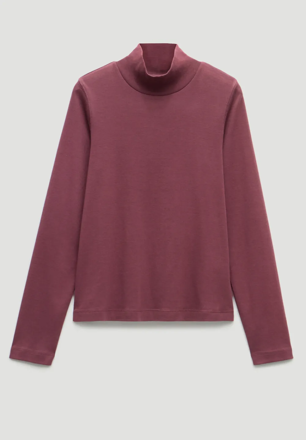 hush Tops & T-Shirts|High Neck Midweight Jersey Top Burgundy Purple