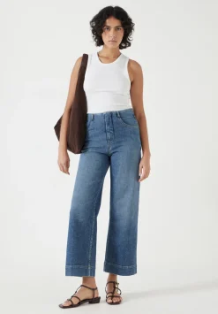 hush Tops & T-Shirts|High Neck Ribbed Vest White