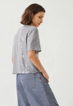 hush Tops & T-Shirts|Holly Sequin T-Shirt Grey