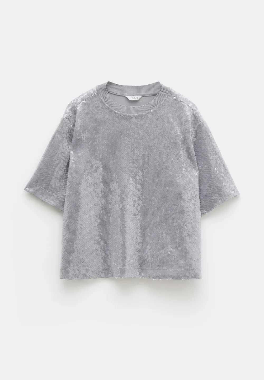 hush Tops & T-Shirts|Holly Sequin T-Shirt Grey