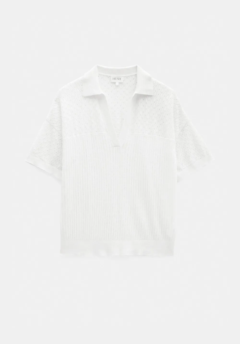 hush Tops & T-Shirts|Jumpers & Cardigans|Interest Stitch Collar Top Soft White