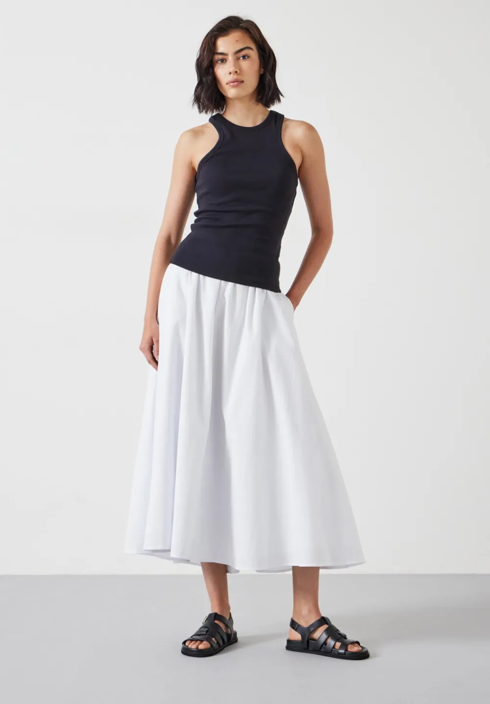 hush Skirts|Ishani Maxi Textured Skirt White