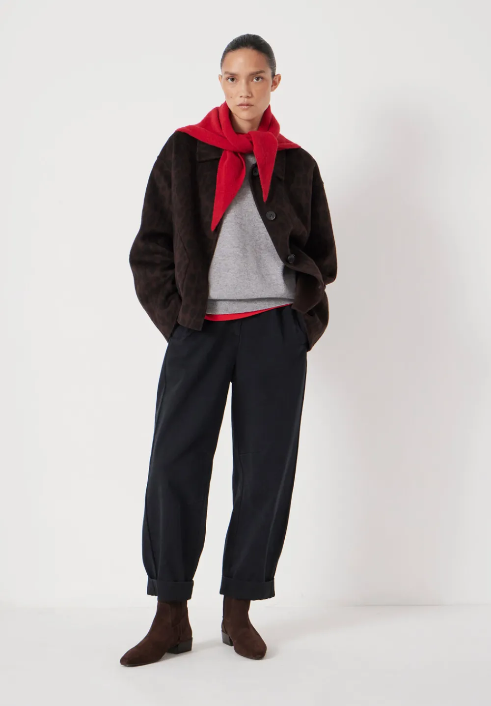 hush Trousers|Jeans|Jack Barrel Leg Pull On Cotton Trousers Black