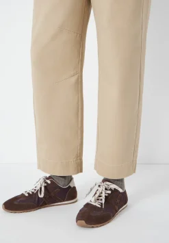 hush Trousers|Jeans|Jack Barrel Leg Pull On Cotton Trousers Stone Brown