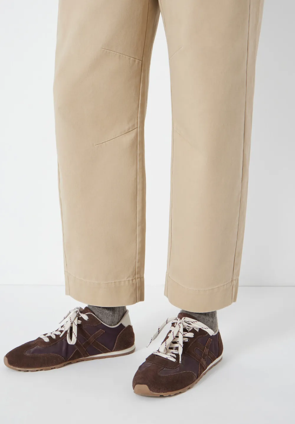 hush Trousers|Jeans|Jack Barrel Leg Pull On Cotton Trousers Stone Brown