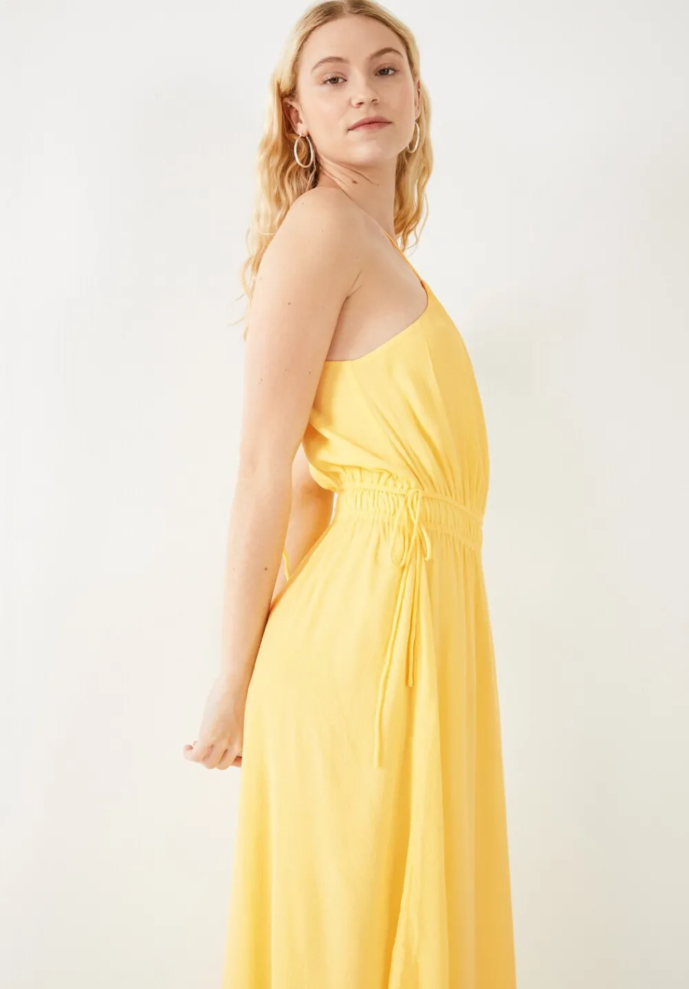 hush Dresses|Jade Halter Midi Dress Pale Yellow