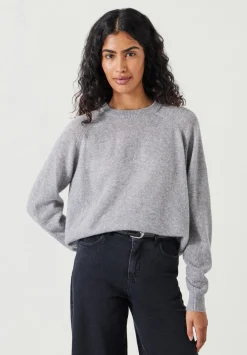 hush Jumpers & Cardigans|Jasmine Cashmere Rib Detail Jumper Grey