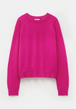 hush Jumpers & Cardigans|Jasmine Cashmere Rib Detail Jumper Magenta Pink