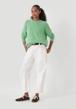 hush Jumpers & Cardigans|Jasmine Cashmere Rib Detail Jumper Apple Green