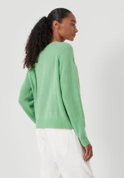 hush Jumpers & Cardigans|Jasmine Cashmere Rib Detail Jumper Apple Green