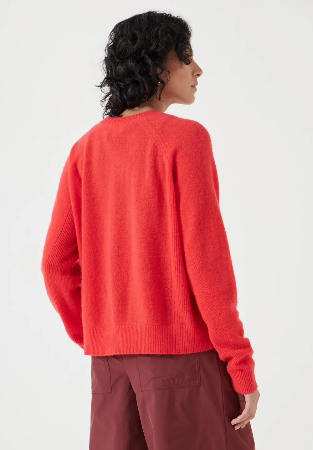 hush Jumpers & Cardigans|Jasmine Cashmere Rib Detail Jumper Tomato Red