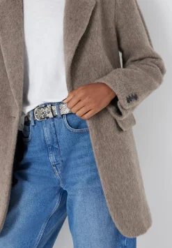 hush Jackets & Coats|Jayde Italian Wool Blazer Oatmeal Grey