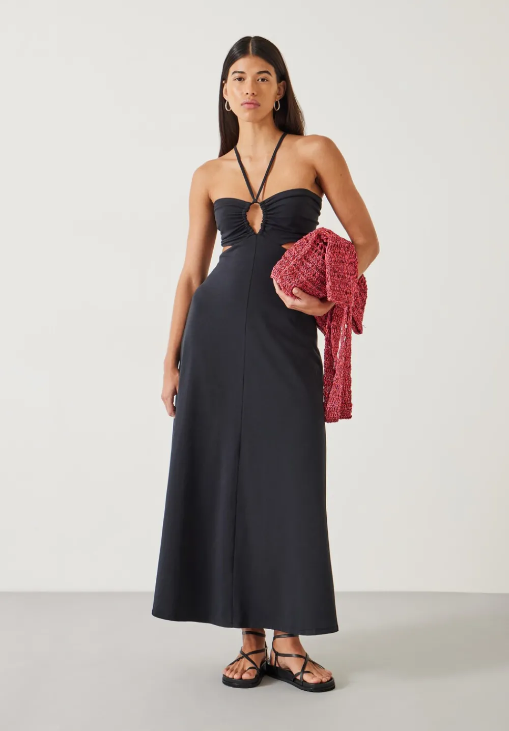 hush Dresses|Jemma Cotton Jersey Cut-out Dress Black