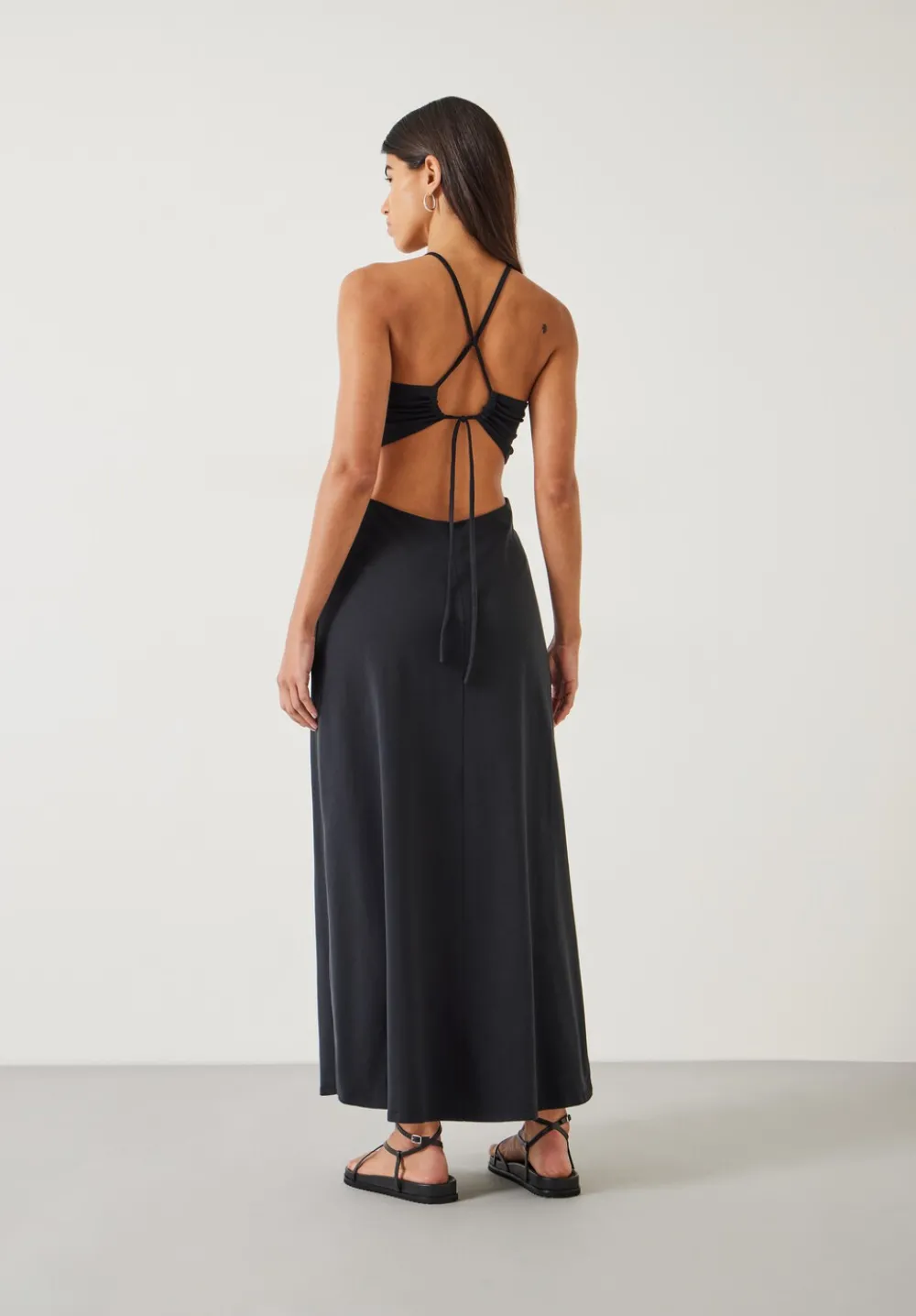 hush Dresses|Jemma Cotton Jersey Cut-out Dress Black