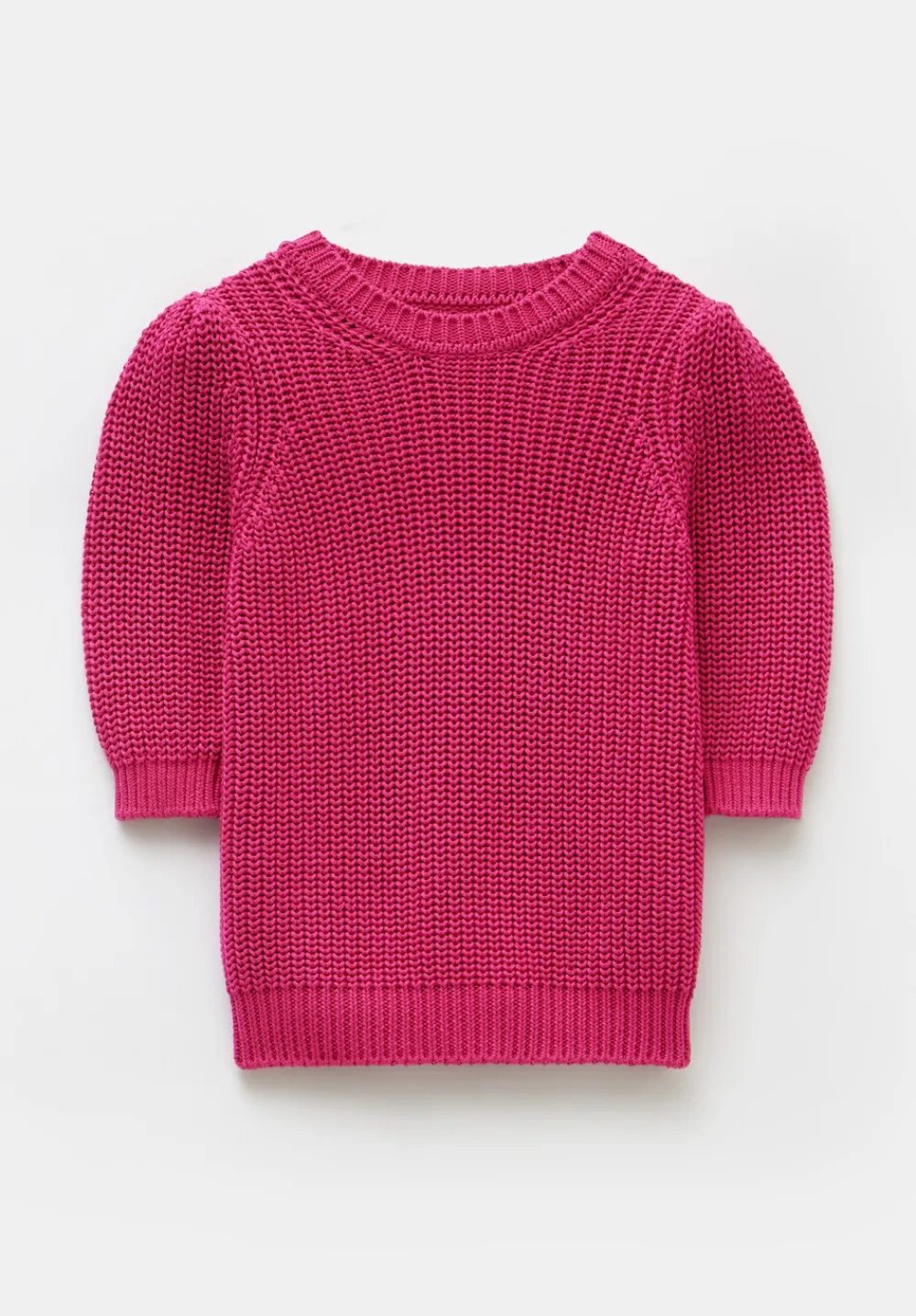 hush Tops & T-Shirts|Jessie Cotton Puff Sleeve Ribbed Top Pink