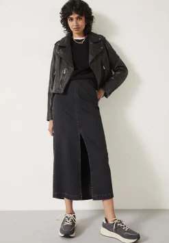 hush Jackets & Coats|Jet Cropped Leather Biker Jacket Black