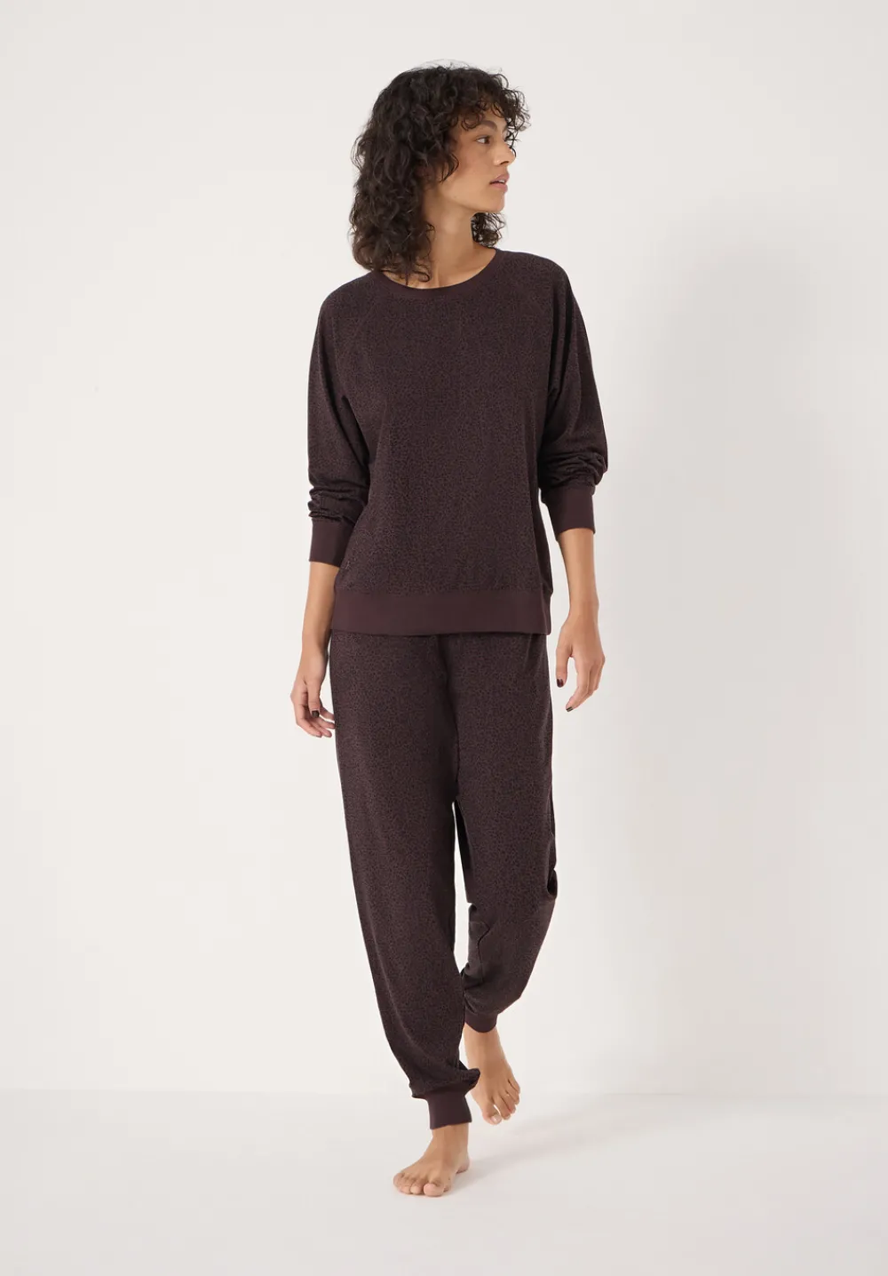 hush Pyjamas & Nightwear|Joelle Jersey Jogger Animal Print Pyjamas Brown Mix