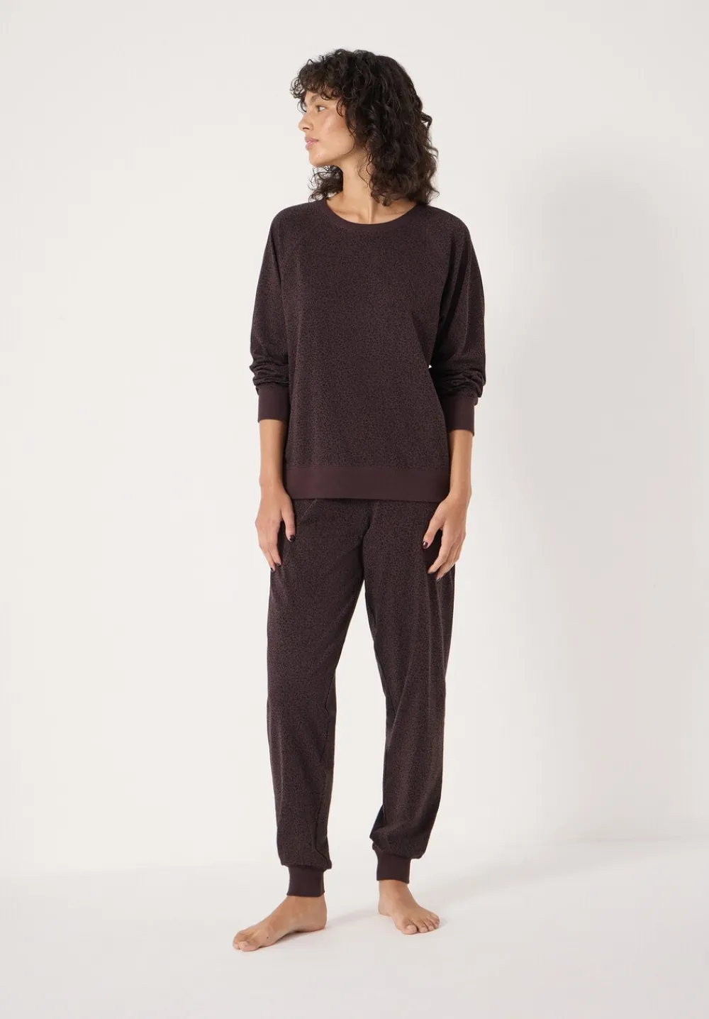 hush Pyjamas & Nightwear|Joelle Jersey Jogger Animal Print Pyjamas Brown Mix
