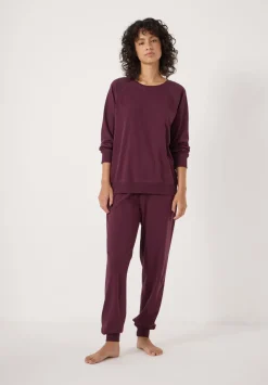 hush Pyjamas & Nightwear|Joelle Jersey Jogger Pyjamas Dark Wine Red