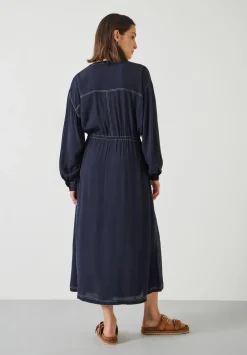 hush Dresses|Julie Oversized Contrast Maxi Dress Midnight Navy