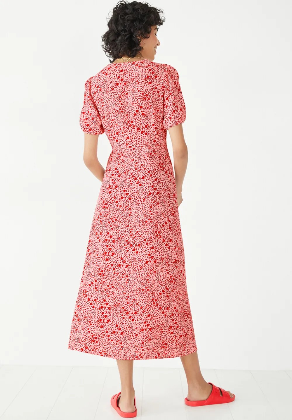 hush Dresses|Juliette Midi Tea Dress Mini Floral Leopard Red