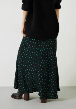 hush Skirts|Katie Maxi Skirt Polka Dots Green