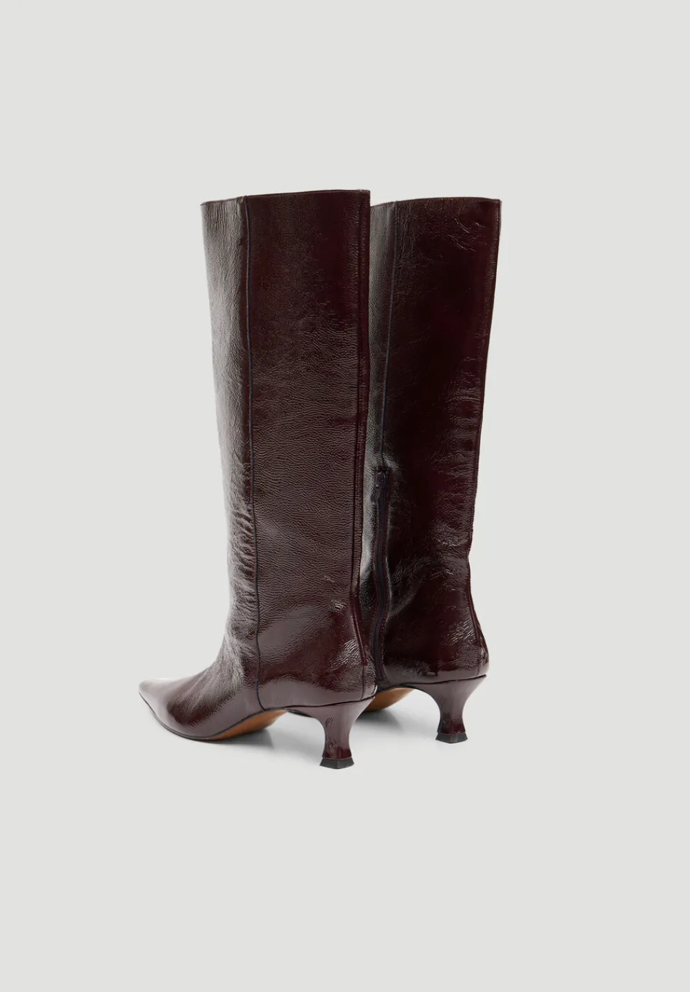 hush Boots|Katlynn Leather Patent Kneehigh Boots Wine Red