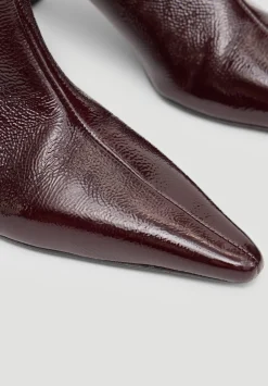 hush Boots|Katlynn Leather Patent Kneehigh Boots Wine Red