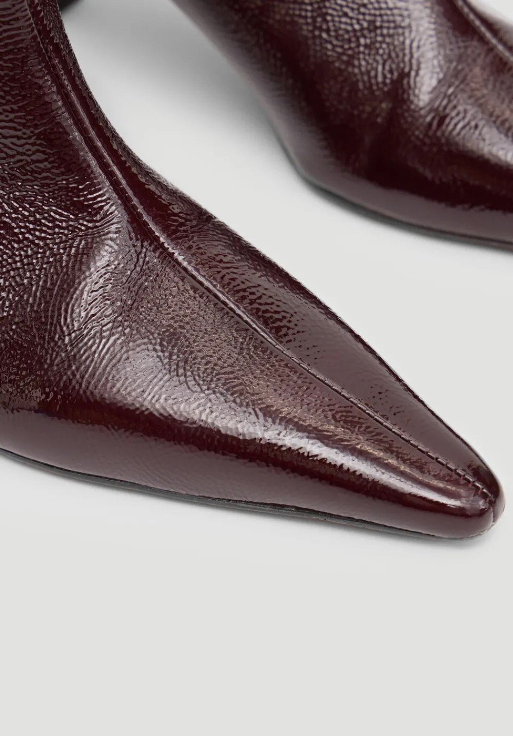 hush Boots|Katlynn Leather Patent Kneehigh Boots Wine Red